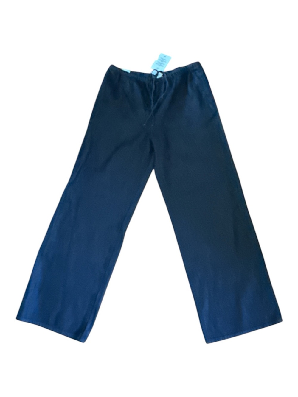 H&M Blue Tencel Lyocell High Waist Wide Leg Drawstring Denim Pants Medium NWT⁠